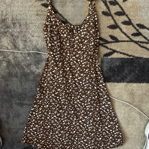 hollister brown dress Cole Mini Dress - Blue/Brown Stripe main image 1